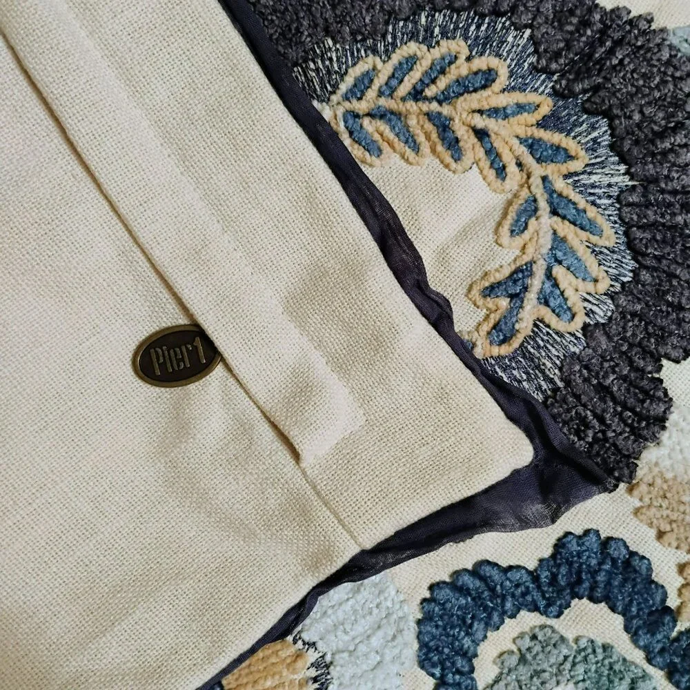 Pier 1 Floral Embroidered Throw Pillow Shams 18